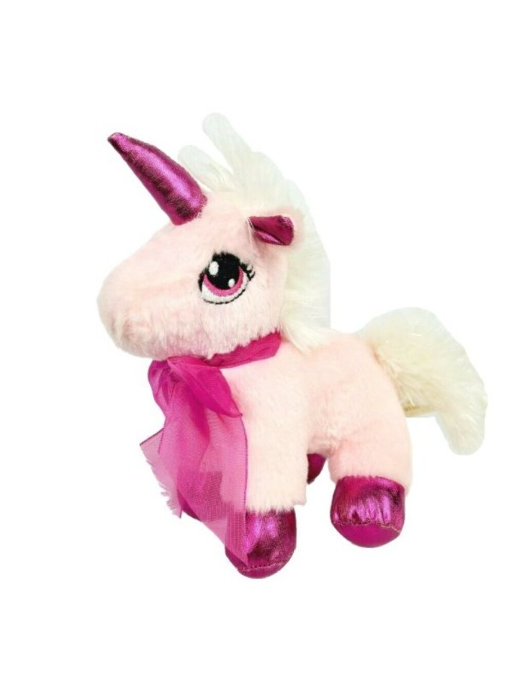 Dan Dee Pink Unicorn Plush Bow Big Eyes Shiny Horn Hooves Stuffed Animal Toy